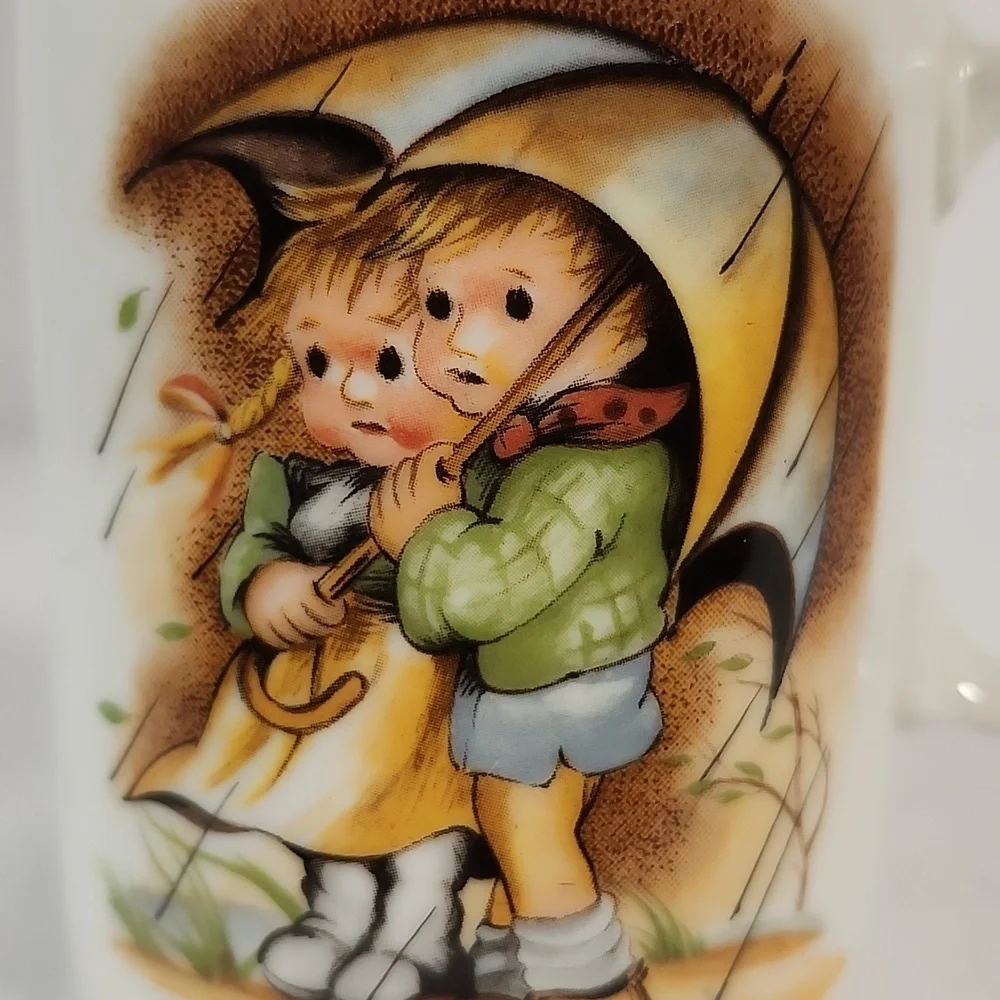Set of 3 Vintage Hummel-Style Mugs - Collectible Porcelain - Made in Japan 1950s - Picture 5 of 16